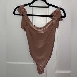Shiny Dusty Pink Missguided Bodysuit